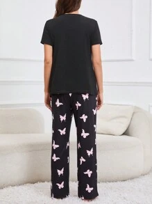 SHEIN Butterfly Printed Maternity Pajamas