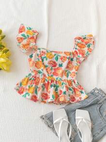 Soleia Women's Floral Print Backless Blouse - Multicolor - View 1