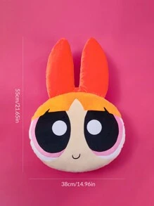 THE POWERPUFF GIRLS X SHEIN 红色毛绒女孩造型抱枕，靠垫，情人节，Y2K - 紅色 - 查看 3