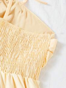Soleia Mujer De Talla Grande Vestido De Tirantes De Espagueti De Color Sólido - Amarillo - Ver 4