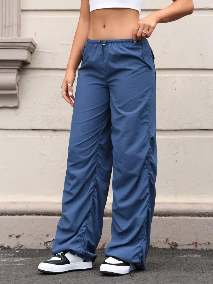 Women's Blue Woven Trousers