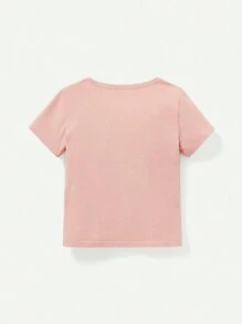 Cozy Pixies 寶寶女孩卡通草莓和條紋圓領短袖T恤3件套裝 - 粉色 - 查看 3