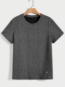 Manfinity NXTstreet 2pcs Men's Knitted Casual T-Shirt Set - Dark Grey - View 3
