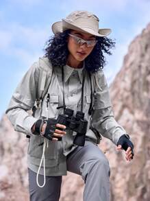 In My Nature 女款多口袋長袖戶外夾克 - 淺灰色 - 查看 9