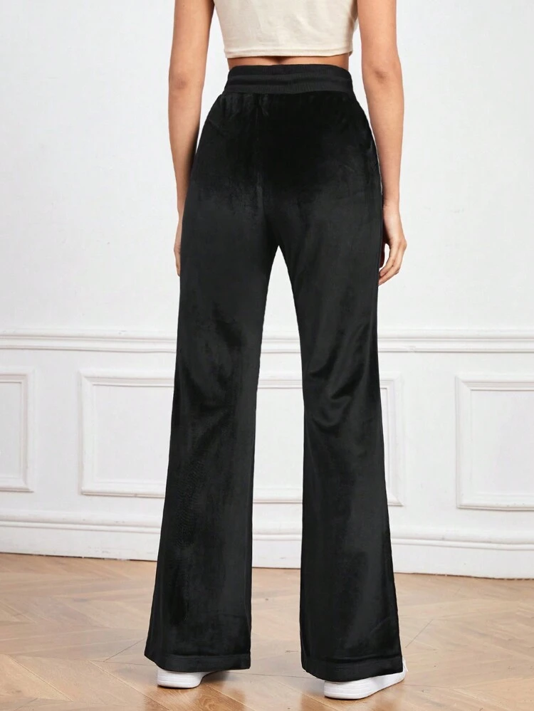 Flared Sports Pants With Front Tie