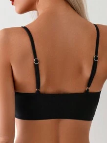 Swim Basics Bộ bikini quấn chéo màu trơn dành cho nữ đi biển mùa hè - màu đen - Xem 4