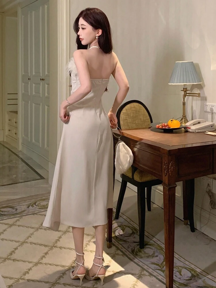 Homecoming Off Shoulder Bodycon Fish Tail Midi Dress For Women, Birthday ,New Year Eve Prom Dress Party Women Elegant Women Dresses Carnival