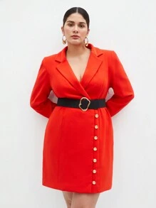 BizChic Vestido De Camisa Abotonado Y Envolvente De Talla Grande