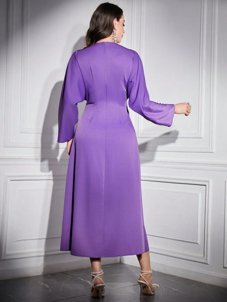 Women's Arabian Style Batwing Sleeve Dress With Rhinestone Decoration Long Evening Dresses