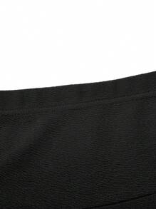 DreamSkyne Plus Size Women's Solid Color Half-Length Umbrella Skirt Flare Skirtblack Skirt Womenblack Skirt - Black - View 3