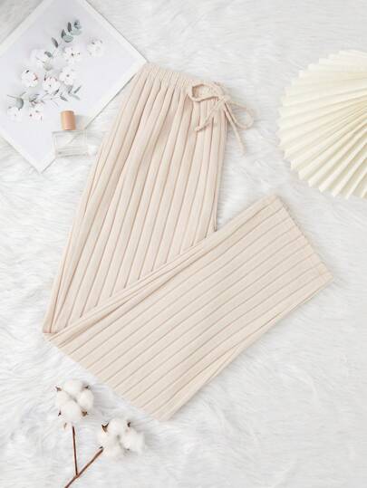 Snug Zone Solid Color Brushed Ribbed Lounge Cozy Pants, Fall & Winter