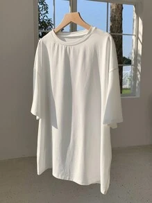 Comfortcana Của phụ nữ Lỏng lẻo phù hợp Áo thun Với Đầy màu sắc Lá thư In hoa - trắng - Xem 2