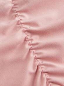 SHEIN Tween Girls' Casual And Cute Asymmtrical Hem Ruffle Trimmed Pleated Spaghetti Strap Dress