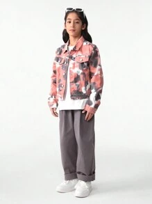 Tween Boys' Tie Dye Long Sleeve Denim Jacket