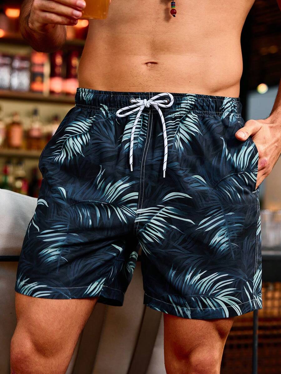 Zalmeno 男士夏威夷热带印花沙滩短裤 - 彩色 - 查看 1
