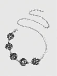 ROMWE Goth Fashionable Double Layered Star & Moon Women's Pants Chain & Waist Chain - Silver - View 6