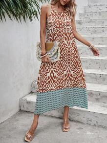 SHEIN Holidaya Allover Print Cami Dress - Multicolor - View 5