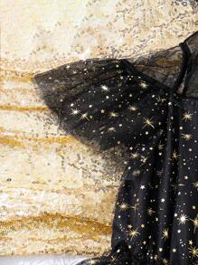 Teen Girl Gorgeous & Mesh Dress Perfect For Festival Party - Black - View 4