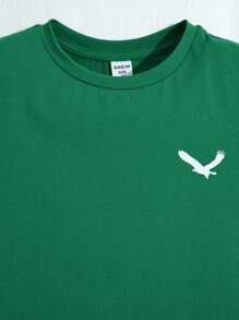 SHEIN Young Boy 3pcs/Set Casual Round Neck Knitted Pattern Short Sleeve T-Shirt
