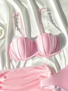 Swim Mod Conjunto de bikini de unicolor para mujer para la playa de verano