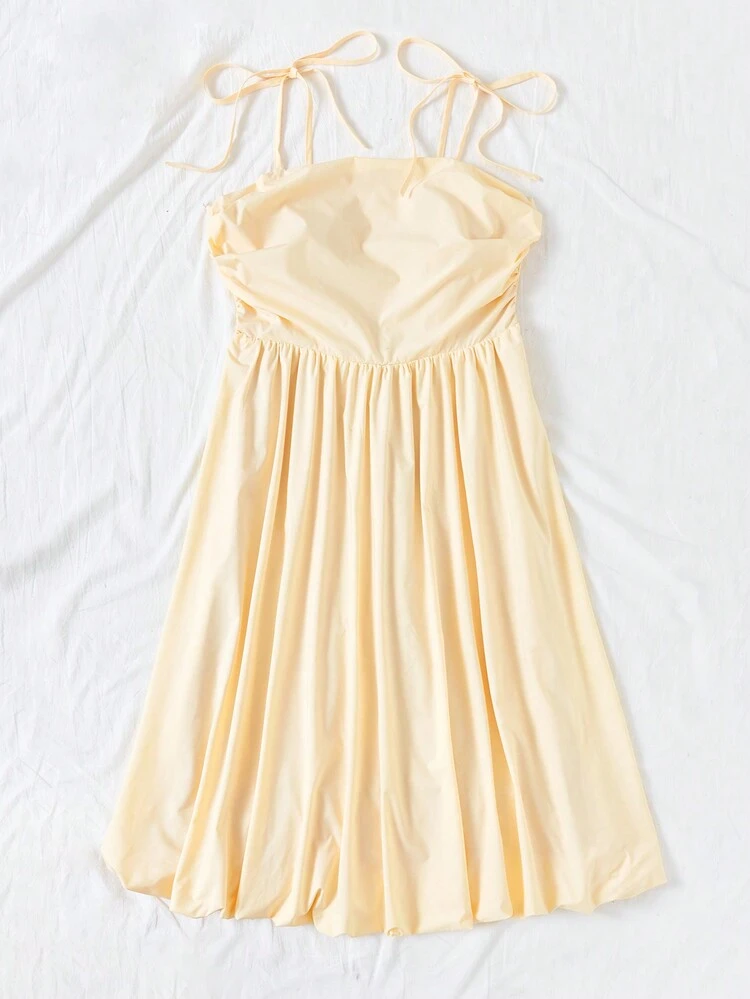 Plus Size Woman Solid Color Spaghetti Strap Dress