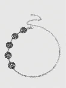 ROMWE Goth Fashionable Double Layered Star & Moon Women's Pants Chain & Waist Chain - Silver - View 8