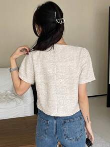 DAZY Women's Front Tie Short Sleeve Jacket