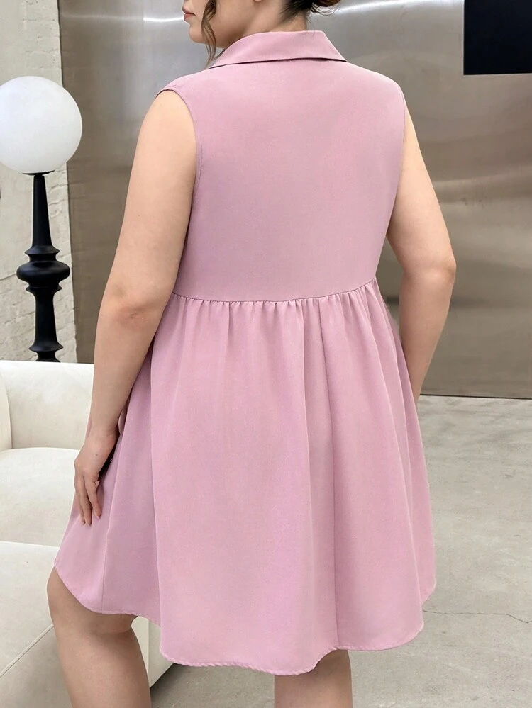 Women's Plus Size Summer Casual Vacation Pink Buttoned Pastel Dress,Summer Women Clothes,Casual Women Dresses,Button Down Dress,Spring Dress
