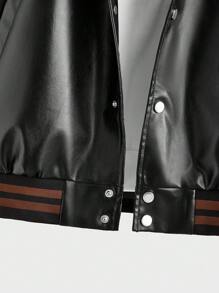 Manfinity Homme Chaqueta De Béisbol Para Hombre De Gran Tamaño Con Bloques De Color Y Estampado De Letras - Multicolor - Ver 3