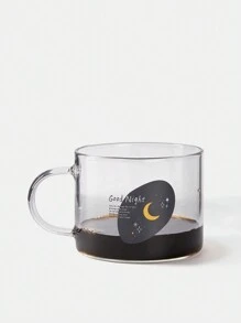 SHEIN Basic living 1入組有手柄的玻璃杯,家用透明水杯,適用於牛奶、酸奶和麥片