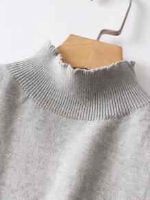 Chiquease Top Sin Mangas De Punto De Cuello Alto Y Color Sólido - Gris Claro - Ver 5