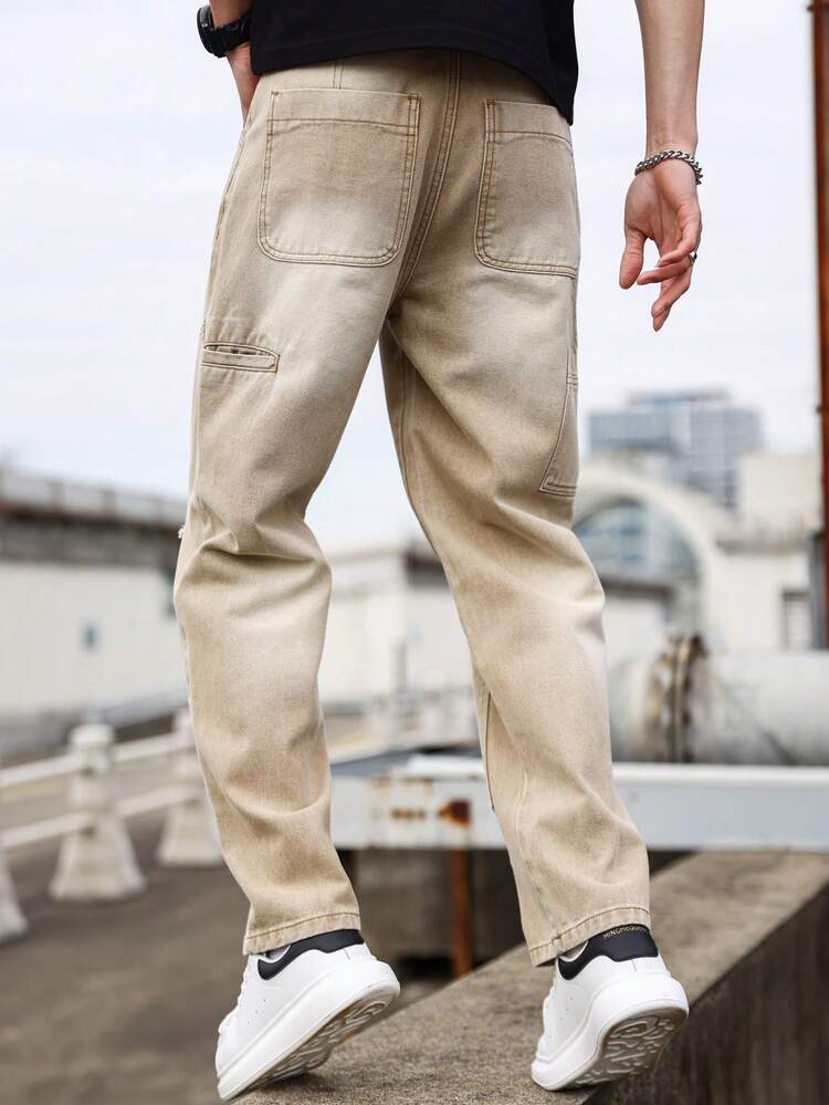 Men's Distressed Jeans With Pockets