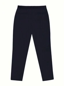 Calvornis 男士斜口袋纯色西装裤，男士修身正装裤，男士西装裤，男士正装裤 - 藏蓝色 - 查看 2