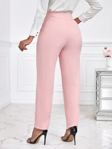 Lunelith SHEIN Lunessa Pantalones de traje de cintura alta y pierna entallada para mujer