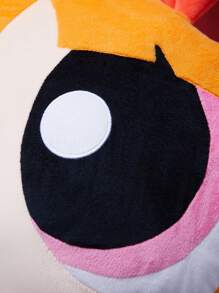 THE POWERPUFF GIRLS X SHEIN 红色毛绒女孩造型抱枕，靠垫，情人节，Y2K - 紅色 - 查看 4