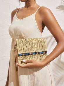 SHEIN VCAY Ladies' Beige Square Clutch Bag - Beige - View 6