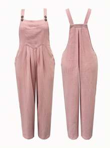 Flirla Của phụ nữ Kích thước lớn Áo liền quần Suspender - Hồng - Xem 1