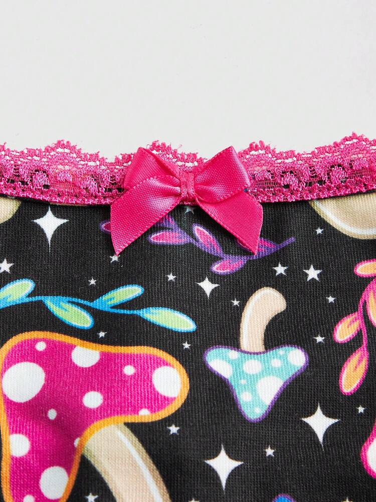 Ladies' Patchwork Lace Mushroom Pattern Camisole Tank Top