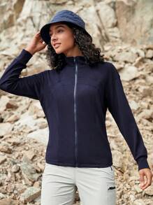 In My Nature Women's Zipper Front Long Sleeve Outdoor Jacket - Blue - View 6