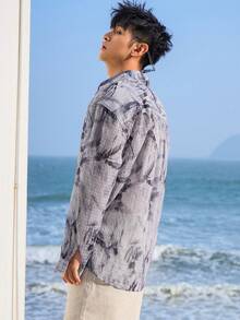 DAZY Camisa de verano para hombre de patrón completo y tamaño grande - Multicolor - Ver 5
