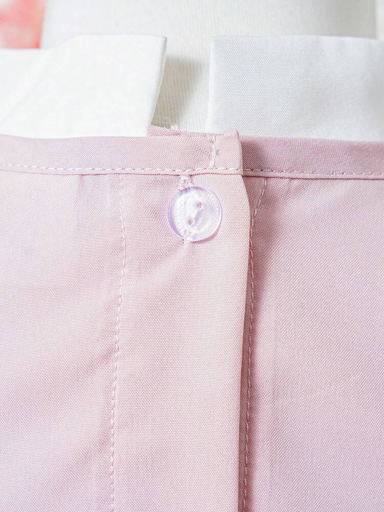 Baby Girl Spring/Summer Pink Hanfu Style Two-Piece Set, Suitable For Daily Wear, Casual Occasions And Festivals