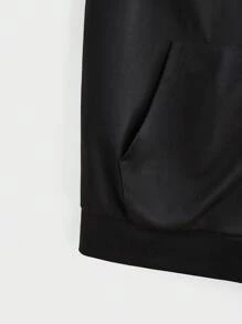 Manfinity VCAY Sudadera sin mangas de punto informal para hombres, con capucha, estilo de moda para salir, color negro, para regalar a amigos, esposo o novio