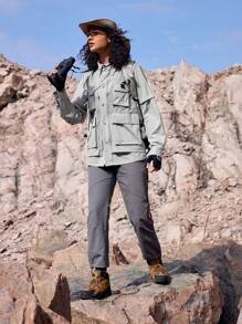 In My Nature 女款多口袋長袖戶外夾克 - 淺灰色 - 查看 7
