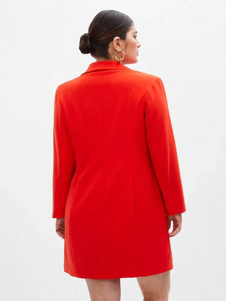 Plus Size Single-Breasted Wrap Shirt Dress