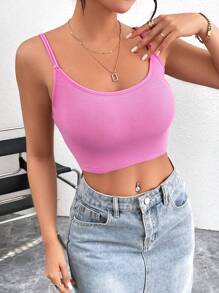 SHEIN Essnce 3pcs/Set Women's Casual  Solid Color Versatile Camisole Tank Top - Multicolor - View 3