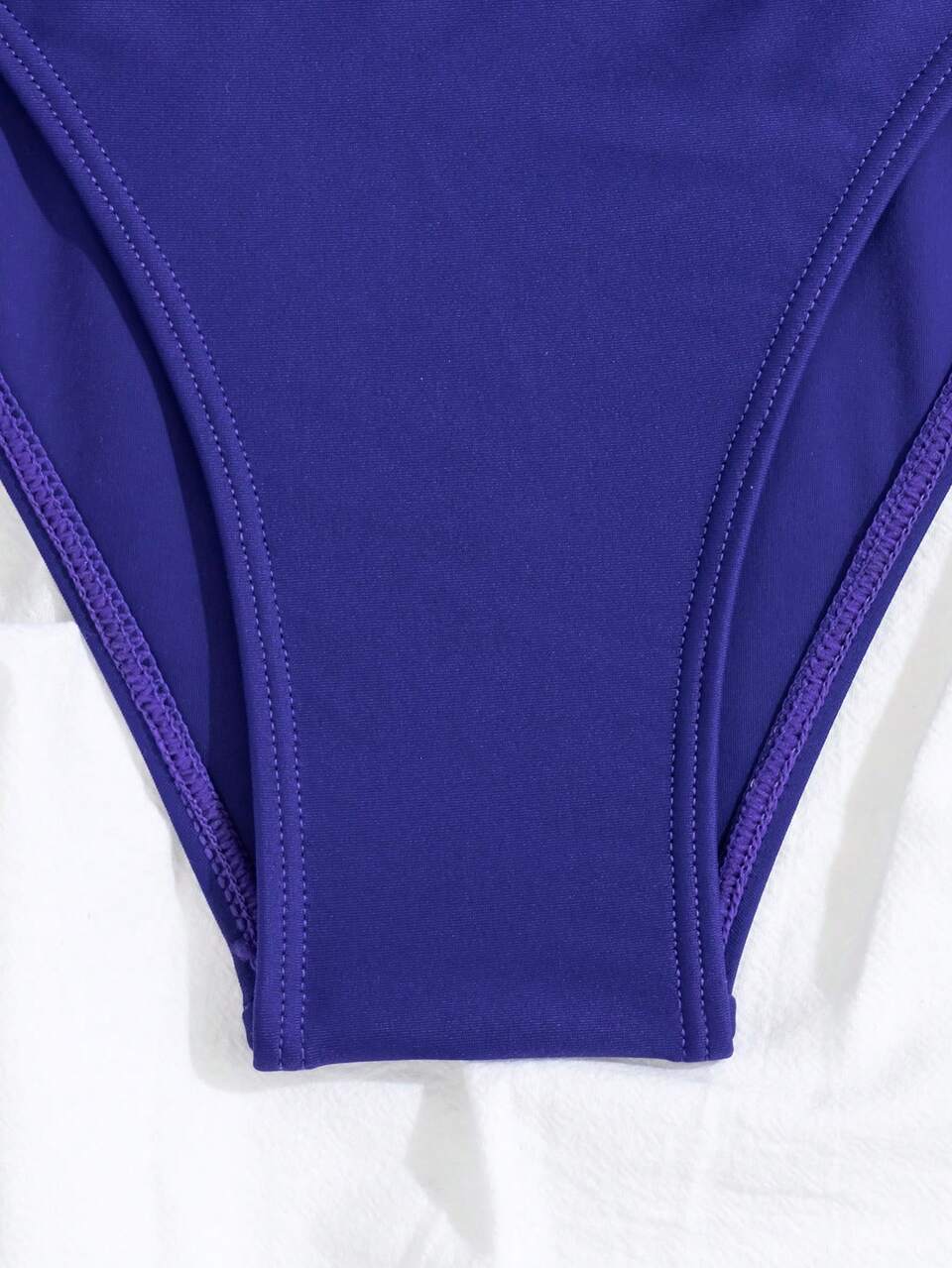 Summer Women's Pleated Solid One-Piece Swimsuit