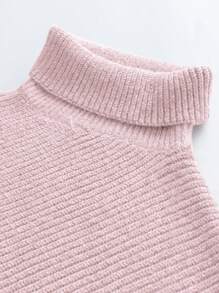 SHEIN Essnce Women's Solid Color Turtleneck Batwing Sleeve Sweater