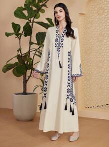 Al Najma 女裝幾何印花流蘇裝飾連衣裙 - 彩色 - 查看 6