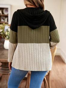 Calvaya 大尺碼女式拼色連帽衫 - 彩色 - 查看 2