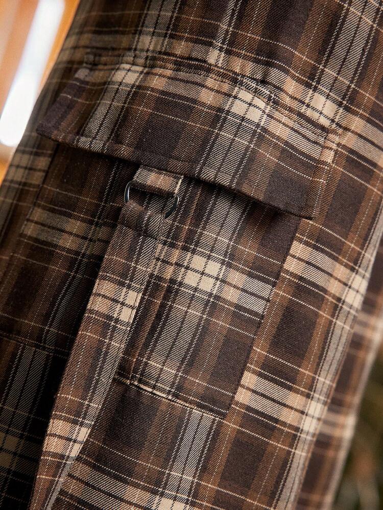 Women's Loose Plaid Utility Pants